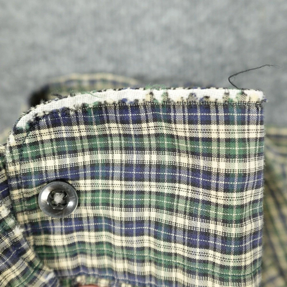 Vintage Polo Ralph Lauren Shirt Mens Large Green Blue Plaid Marlowe Long Sleeve